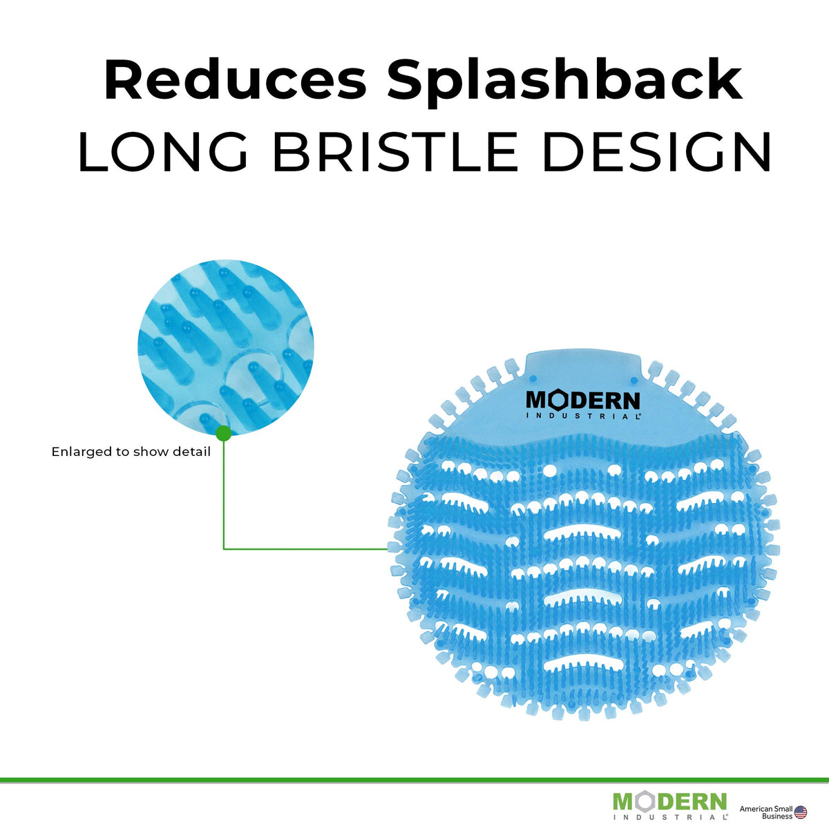 Modern Industrial splash pad minimizes splashes for cleaner floors in high-traffic restrooms.