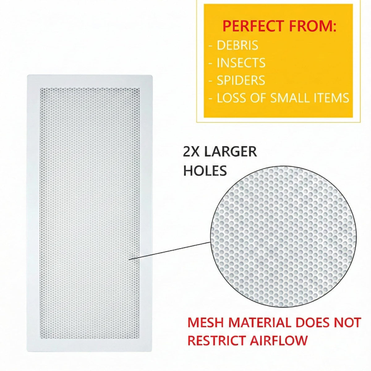 Modern Wave perforated mesh design enables airflow while blocking debris.