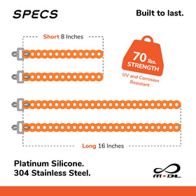 MODL Infinity Tool 2.0 platinum silicone loops provide grip and flexibility.
