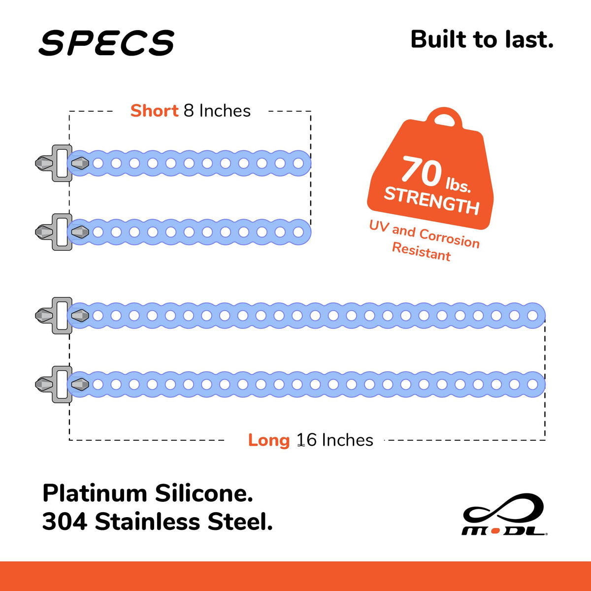 MODL Infinity Tool strap 8in glacier for rugged outdoor organization.
