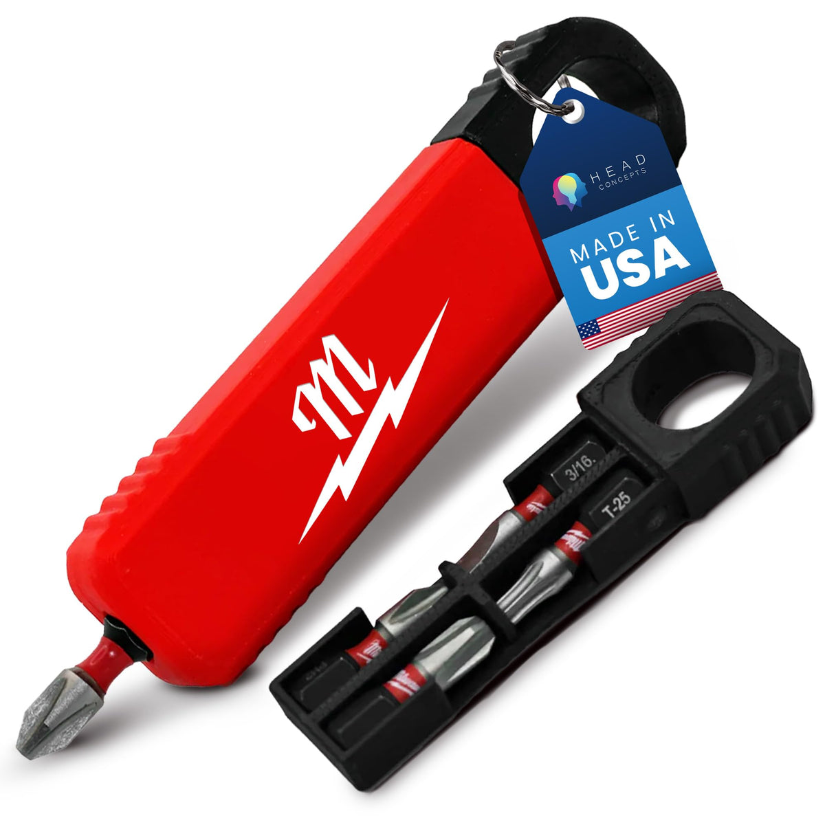 MODOUT pocket keychain screwdriver shown with Milwaukee Packout compatibility