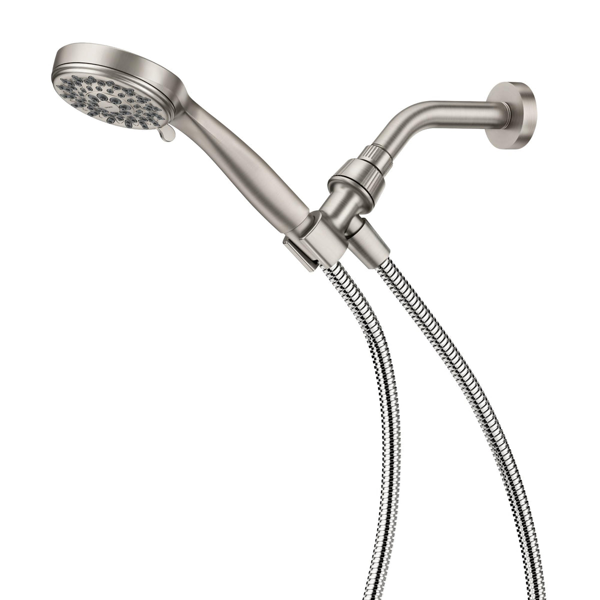 Brushed nickel finish on Moen 20091SRN resists fingerprints and water spots.