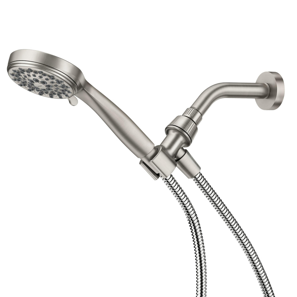 Moen 20091SRN five-setting handheld shower head for customizable showers.
