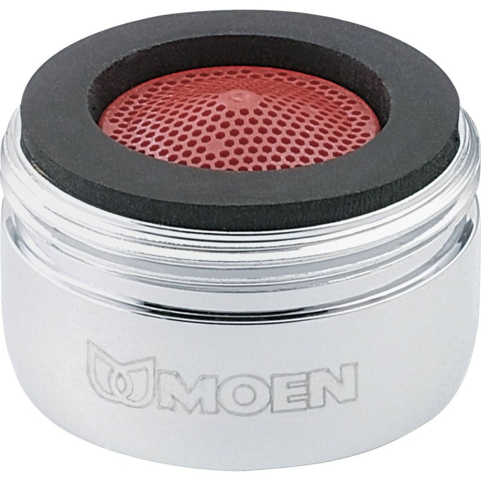 Moen 3919 chrome aerator with male threads for efficient water flow