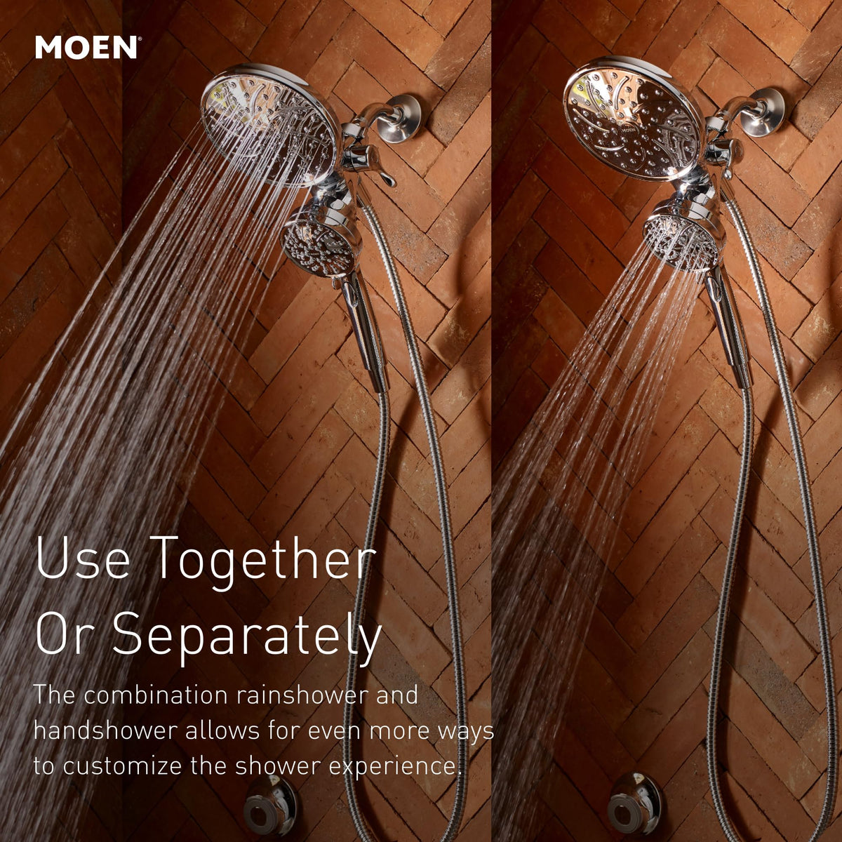 5-foot kink-free hose extends reach for rinsing and cleaning in the shower.