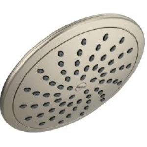 Moen brushed nickel finish resists fingerprints and water spots for easy maintenance.