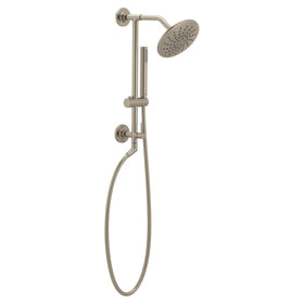 Moen single-function head simplifies operation with consistent rain shower.