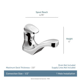 Moen 8884 handle closeup highlighting ADA-compliant lever for accessible use