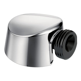 Moen A725 round chrome drop ell handheld shower wall connector front view with mirror-like finish
