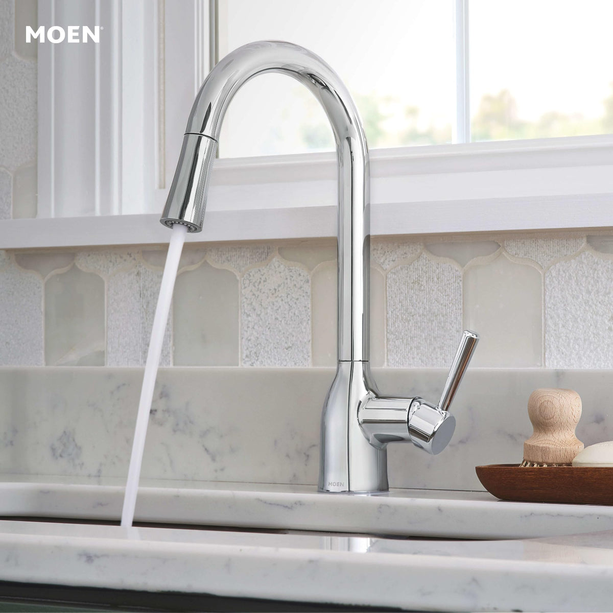 Moen Adler is ADA compliant for accessible kitchen use.