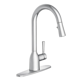Moen Adler chrome finish faucet shown for durable daily use.
