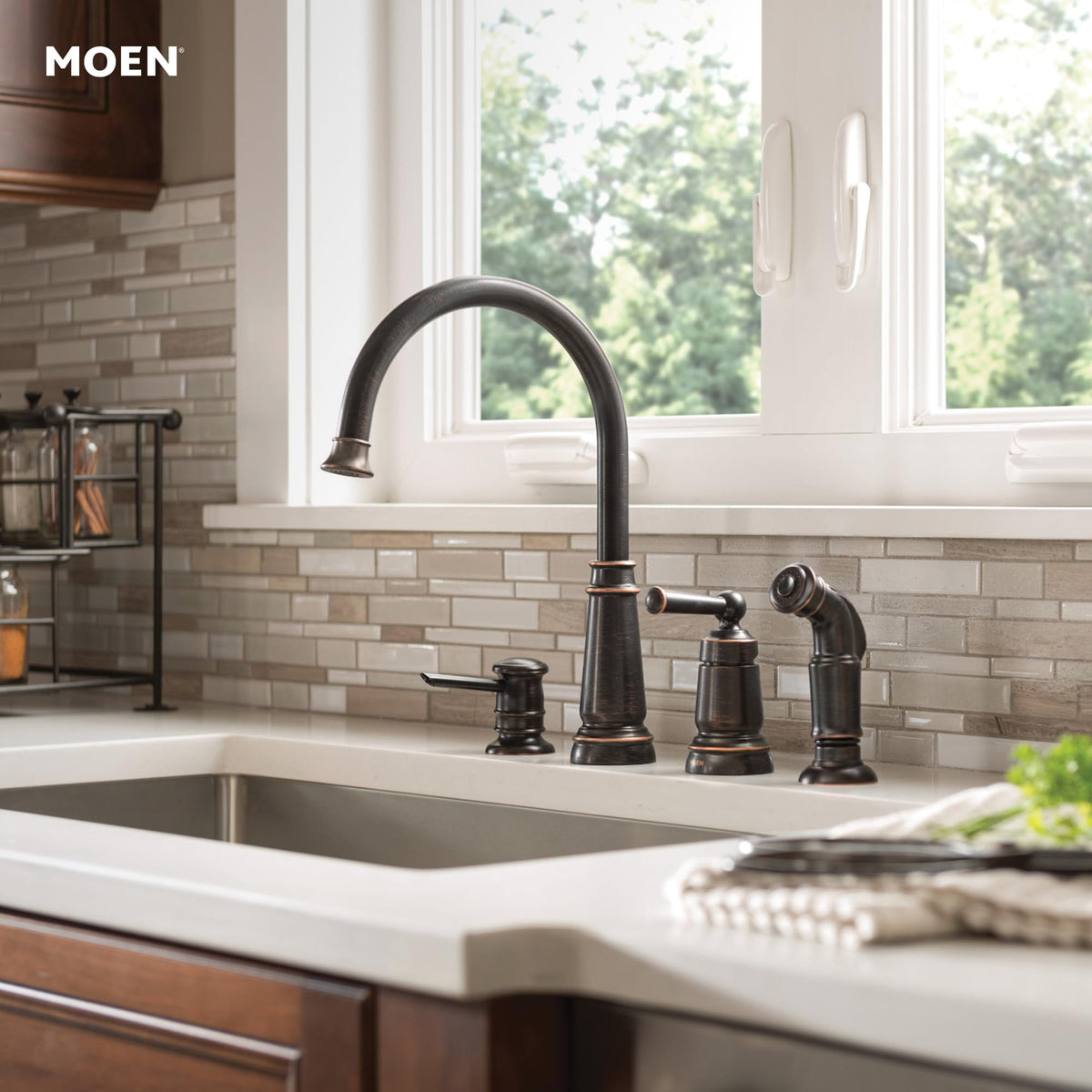 Moen aerated flow ideal for everyday dishwashing tasks.