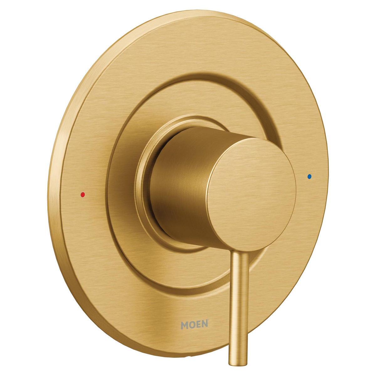 Moen Align Brushed Gold handle closeup shows durable finish and timeless style