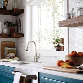 Moen Arbor lifestyle setup in a modern kitchen scene.