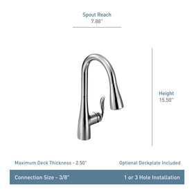 Moen Arbor Reflex docking close-up highlights smooth spray head retraction.
