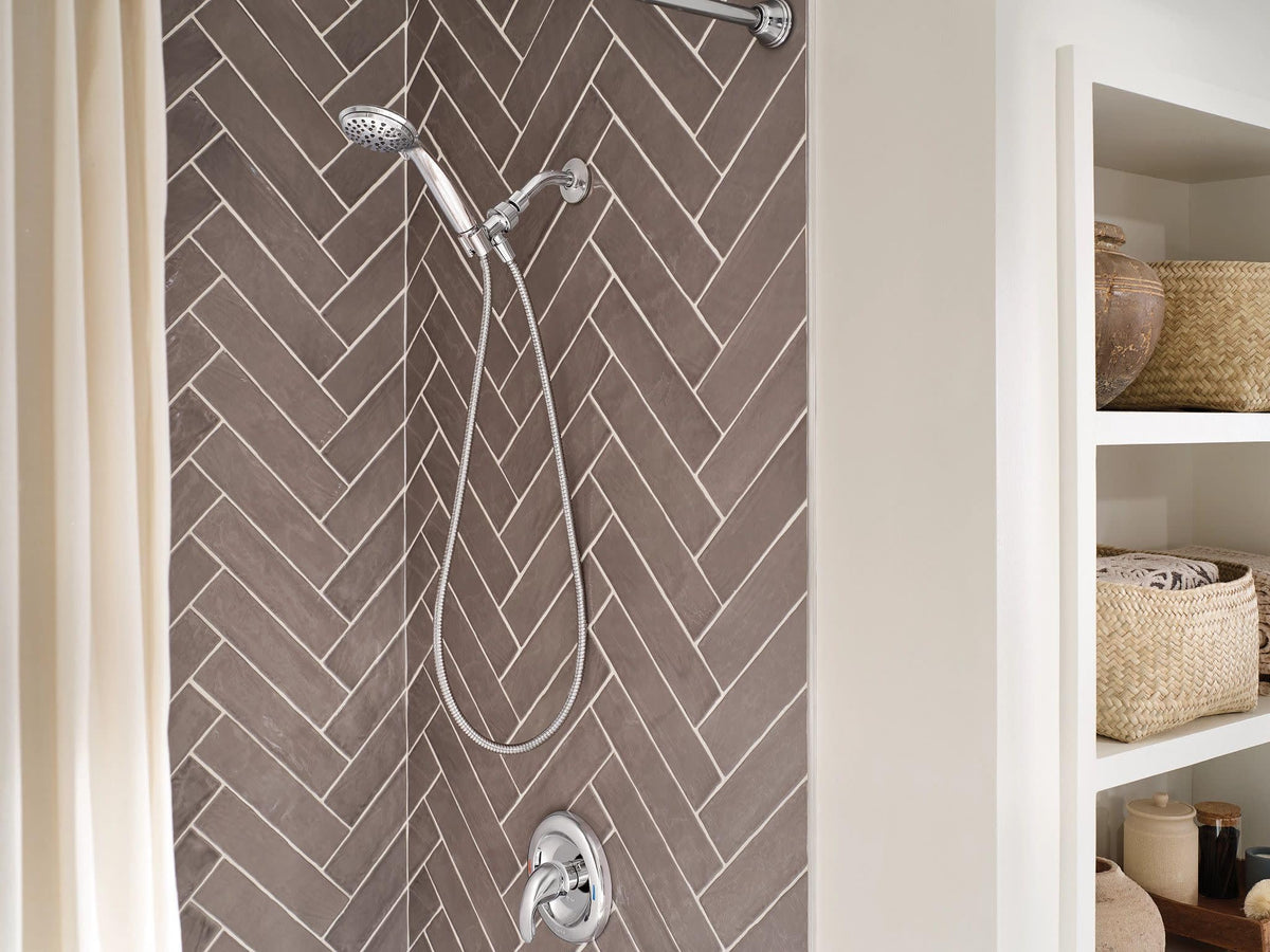 Moen Attune 60-inch hose enables flexible reach and rinsing.