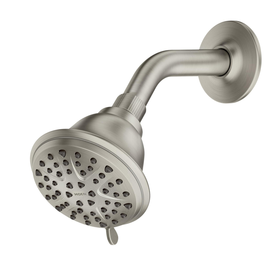 Moen Attune showerhead face with eight settings for versatile showers.