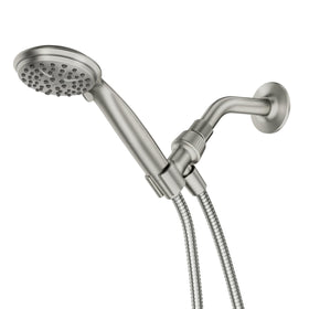 Moen Attune handheld shower head with hose in brushed nickel finish.