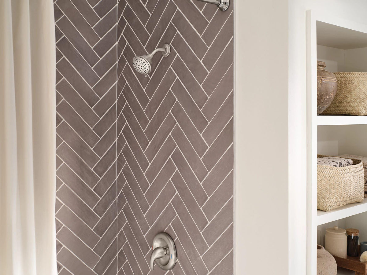 Moen Attune spot-resist brushed nickel finish resists fingerprints and water spots.