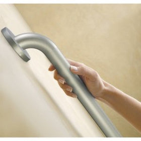 ADA-compliant Moen grab bar supports safe accessibility in bathrooms.