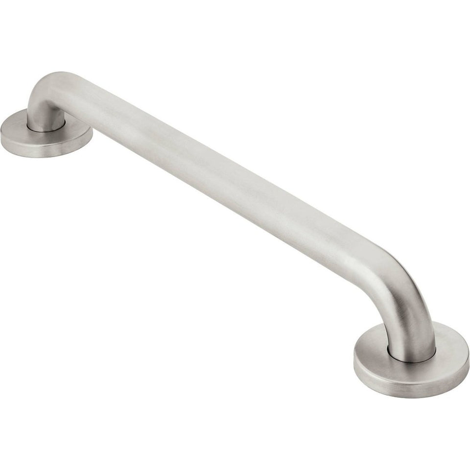 Moen 12-inch grab bar with concealed screws for a clean, secure installation.