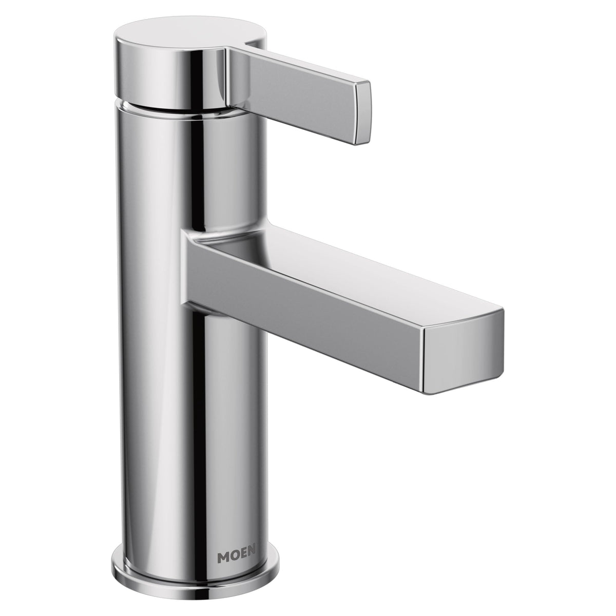Moen Beric chrome faucet spout with high arc for easy handwashing.