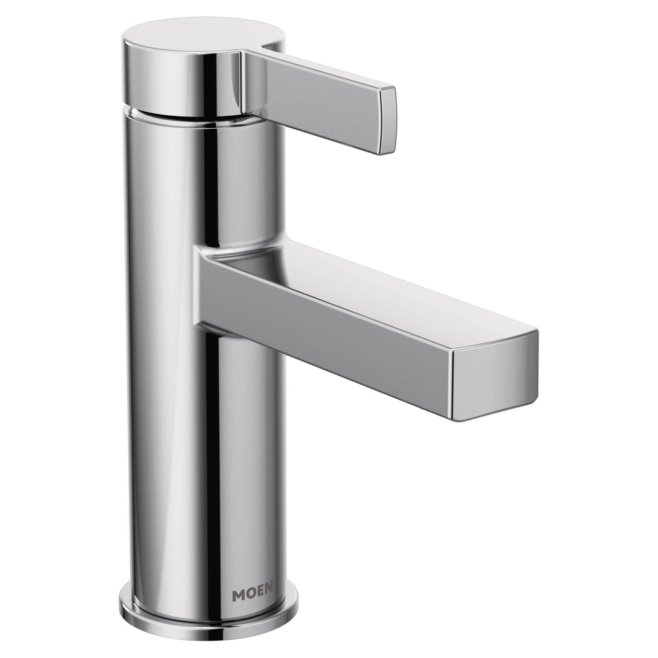 Moen Beric chrome faucet spout with high arc for easy handwashing.