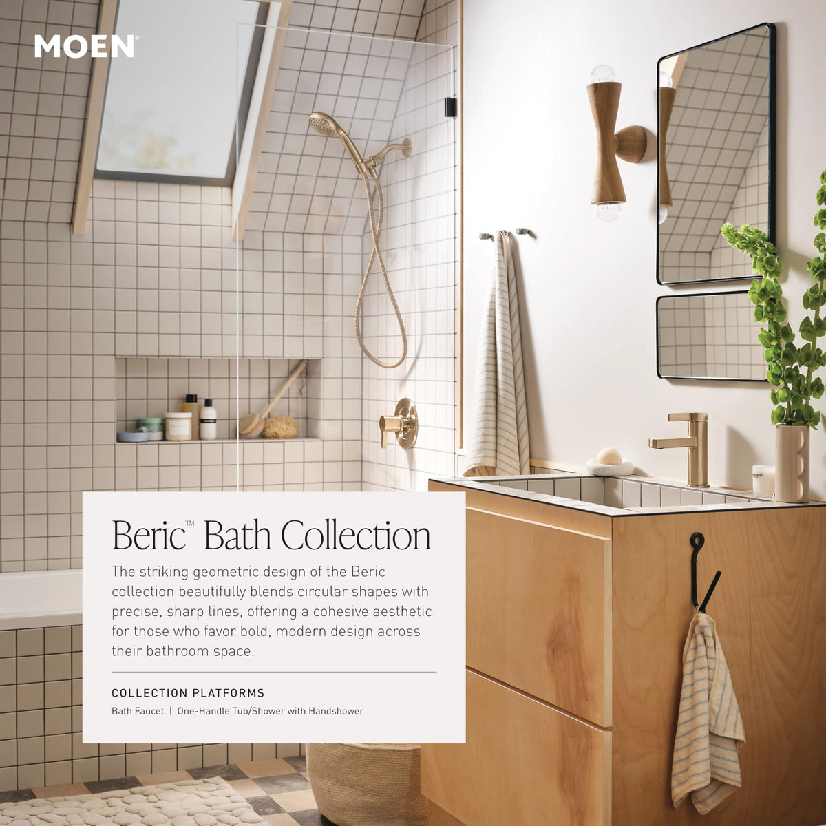 Moen Beric deckplate option demonstrates cleaner three-hole installation.