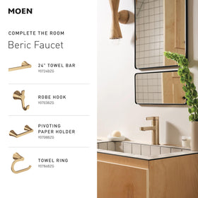 Moen Beric lifetime warranty note offers long-term peace of mind.