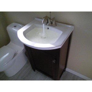 4-inch centerset design fits standard sinks for easy installation