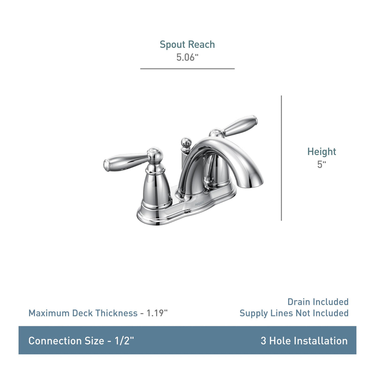 Moen Brantford chrome drain assembly included with faucet