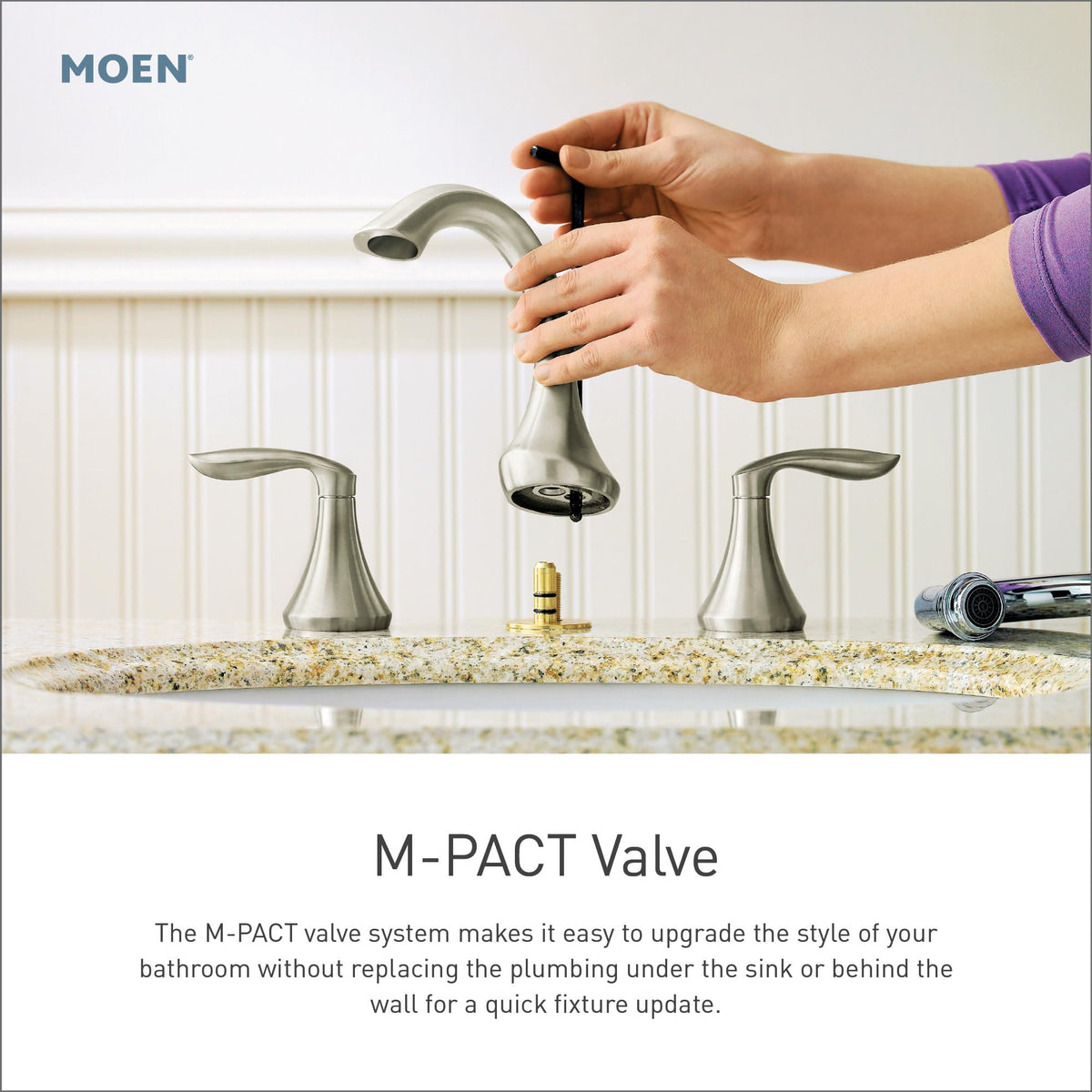 Moen Brantford drain assembly included for quick installation