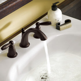 Moen Brantford finish coordinates with chrome and brass fixtures