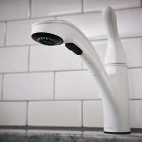 1- or 3-hole installation options with Glacier White finish.