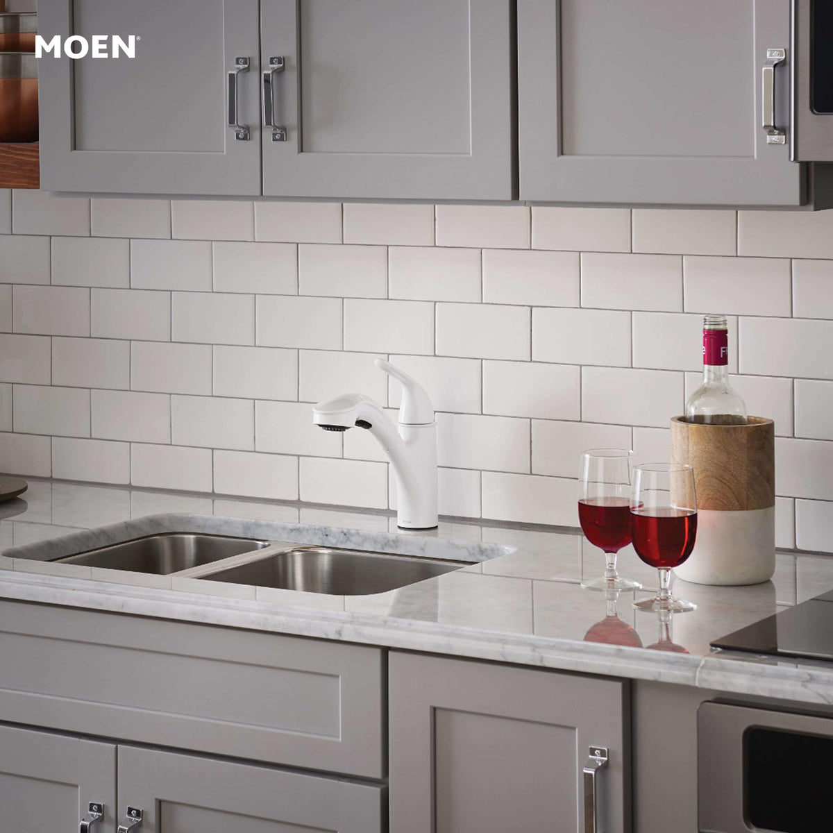 Duralock quick-connect simplifies faucet installation.