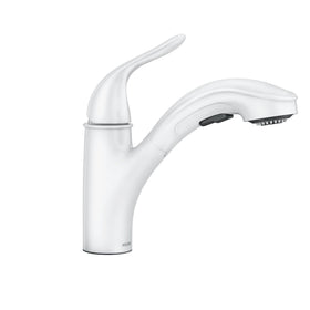 Moen Brecklyn faucet with glacier white finish for a modern kitchen look.