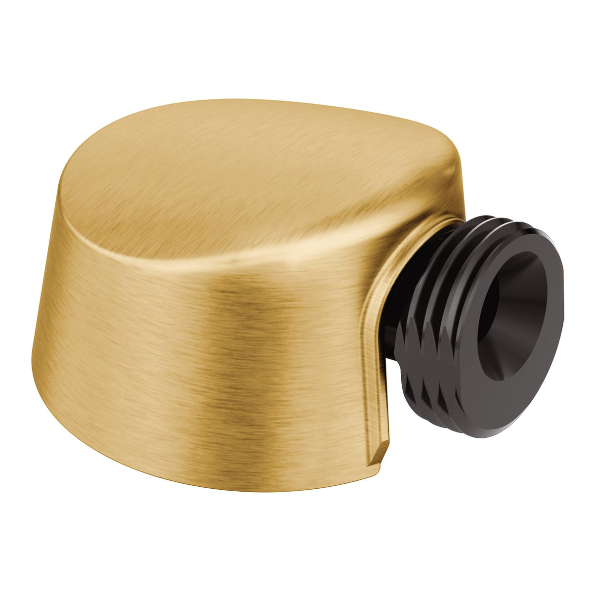 Moen brushed gold round drop ell shower connector detail