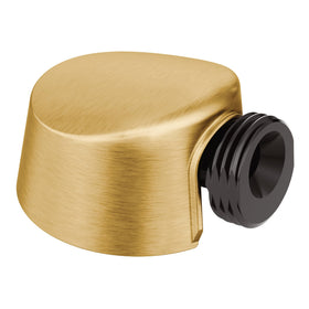 Moen brushed gold round drop ell shower connector detail