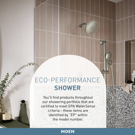 Moen 30-inch slide bar with adjustable height for family-friendly comfort.