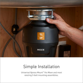 Disposal with SoundSHIELD quiets kitchen noise during grinding.