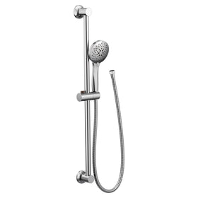 Moen chrome 69-inch hose enables flexible, thorough rinsing