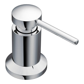 Moen chrome deck-mounted kitchen soap dispenser, sleek finish for any kitchen decor.