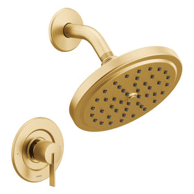 Moen CIA eco-performance rain showerhead in Brushed Gold for a spa-like shower