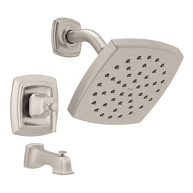 Moen Conway square showerhead delivers wide rain coverage for a spa-like shower