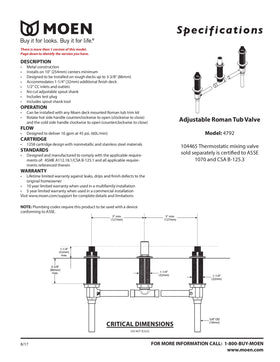 Moen deck-mounted roman tub valve integrates with Moen trim for a cohesive look
