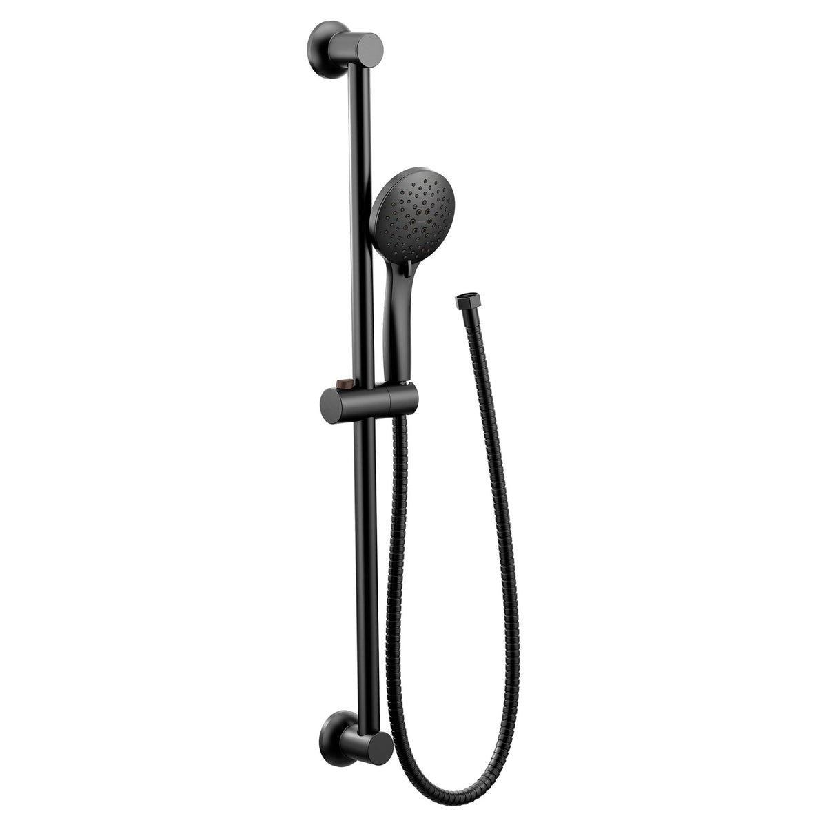 Moen Eco Performance 30-inch slide bar adjusts height for comfortable use.