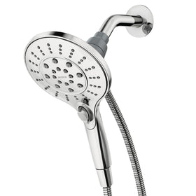 Moen Engage chrome magnetic docking system for secure hands-free storage during showers.