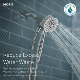 Moen Engage Magnetix downpour spray delivering broad coverage