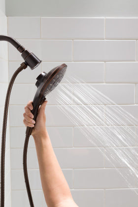 Moen Engage Magnetix easy installation onto a standard shower arm.