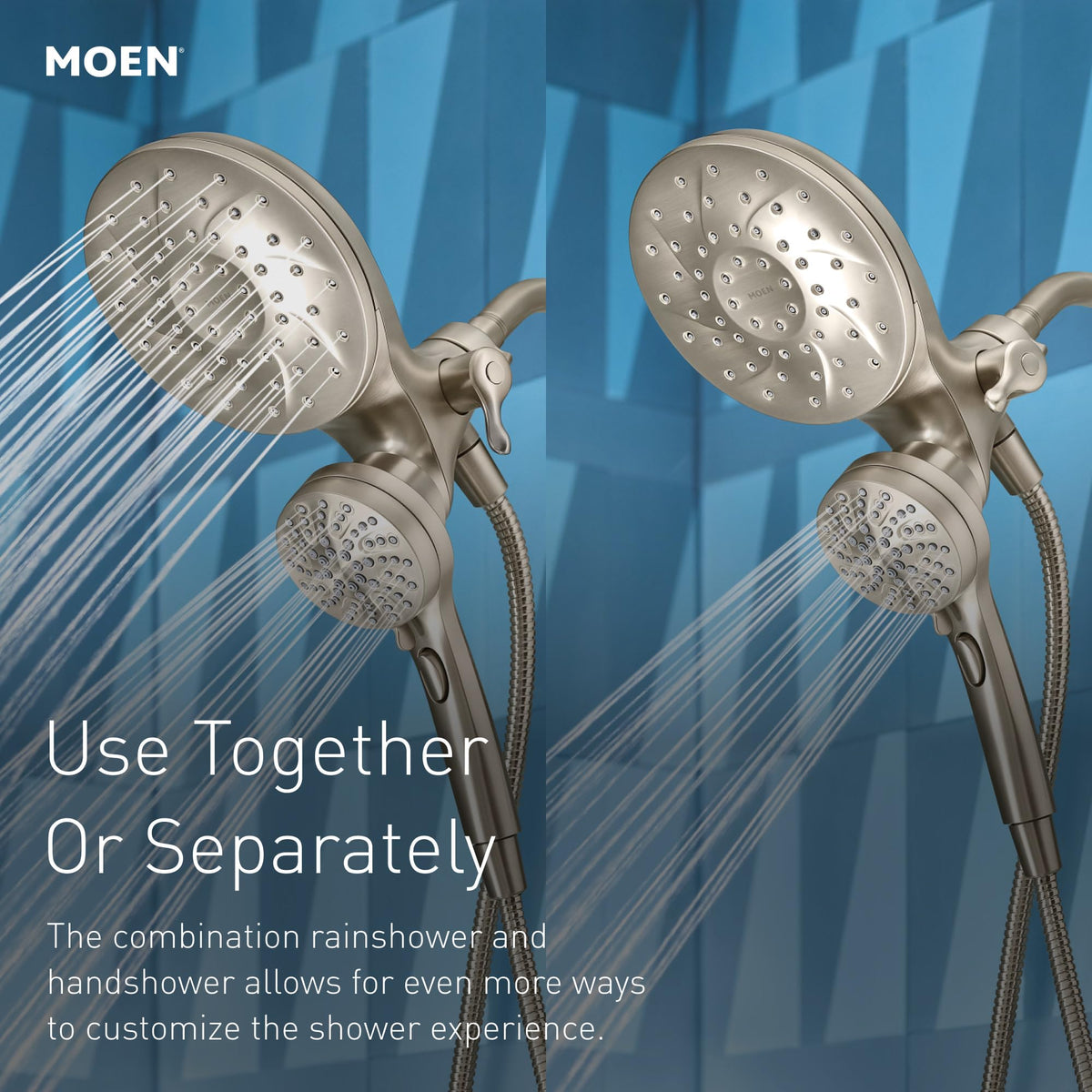 Moen Engage Magnetix shower handle in matte black for smooth control.
